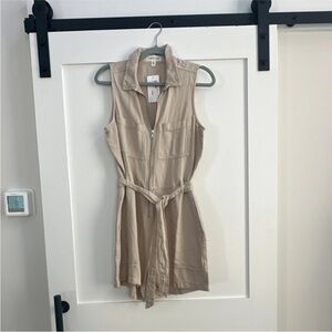 Cloth & Stone Beige Sleeveless Mini Dress